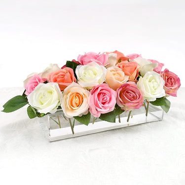 Mixed Roses Acrylic Vase